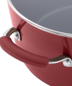Rachael Ray Cucina Nonstick Cookware Pots and Pans Set, 12 Piece, Cranberry Red Cookware Set 37 81STM8B0lXL
