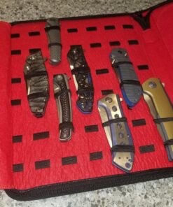 UNITED CUTLERY Large Pocket Knife Storage Case – Faux Leather Exterior, Felt-Lined Interior, Elastic Straps for Knives, Zipper Closure, Holds 40 Knives, For Protecting and Storing Knife Collection 42 81SUqX9vQL