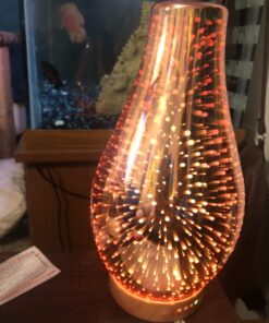 Porseme Essential Oil Diffuser, Aroma Ultrasonic Humidifier with Rose Gold Handmade Glass, BPA Free, 7 Color Changing Night Light, Waterless Auto-Off, Timer Setting (Rose Gold Volcano) B2-100ml Rose Gold Volcano 15 81SUxJPoCUL