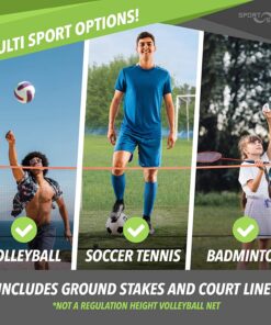 JOOLA HIT MIT Adjustable Height Portable Badminton Net Set - Competition Multi Sport Indoor or Outdoor Net for Playing Pickleball, Kids Volleyball, Soccer Tennis, Lawn Tennis - Easy and Fast Assembly 10 FT 17 81SV1lKSO4L