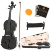 Mendini By Cecilio Violin For Beginners, Kids & Adults - Beginner Kit For Student w/Hard Case, Rosin, Bow - Starter Violins, Wooden Stringed Musical Instruments 4/4 MV Black 3 81SW2lxcc7L