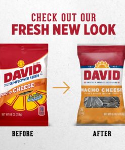 DAVID Roasted and Salted Nacho Sunflower Seeds, 0.8 oz, 36 Bags (Pack of 9) 13 81SWVXeSNBL