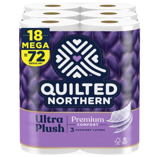 Quilted Northern Ultra Plush Toilet Paper, 18 Mega Rolls = 72 Regular Rolls 18 Count (Pack of 1)