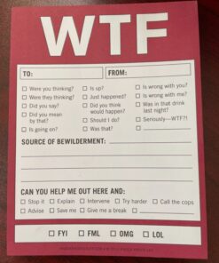 Knock Knock WTF Notes Nifty Note Checklist Memo Pad, 50 Sheets 21 81SYECfwpL