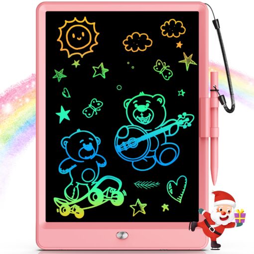 Bravokids Toys for 3-6 Years Old Girls Boys, LCD Writing Tablet 10 Inch Doodle Board, Electronic Drawing Tablet Drawing Pads, Educational Birthday Gift for 3 4 5 6 7 8 Years Old Kids Toddler (Pink) Pink