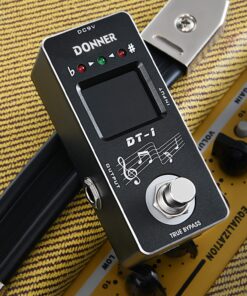 Donner Tuner Pedal, Dt-1 Chromatic Guitar Tuner Pedal with Pitch Indicator for Electric Guitar and Bass True Bypass Black Tuner 29 81Sa7e1 6cL
