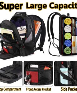 Alternative view of YOREPEK Travel Backpack, Extra Large 50L Laptop Backpacks for Men Women, Water Resistant College Backpack Airline Approved Business Work Bag with USB Charging Port Fits 17 Inch Computer, Grey