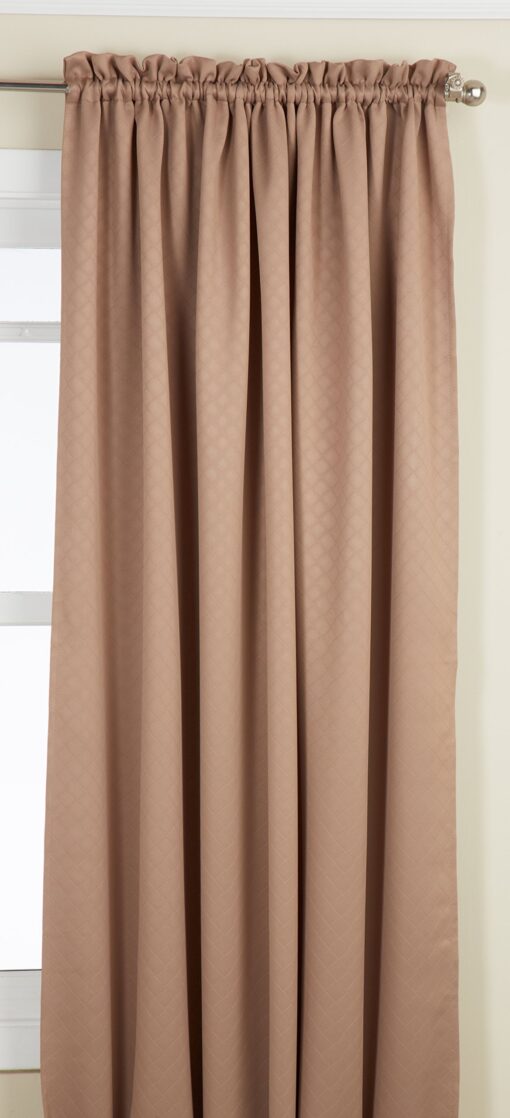 LORRAINE HOME FASHIONS Facets Room Darkening Blackout Window Curtain Panel, 57 by 84-Inch, Taupe Panel 57" x 84"