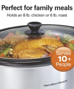 Alternative view of Hamilton Beach 8 Quart Programmable Slow Cooker with Three Temperature Settings, Dishwasher Safe Crock and Lid, Silver (33480) 8-Quart