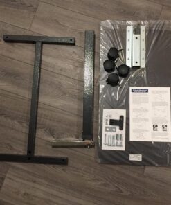 Drive Medical 13067 Adjustable Non Tilt Top Overbed Table With Wheels for Hospital and Home Use, Standing Desk, Walnut Silver Vein 37 81ScBrWZsaL