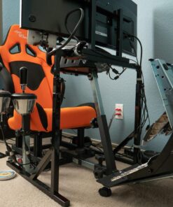 OpenWheeler GEN3 Racing Wheel Simulator Stand Cockpit Orange on Black, Video Game Controller, Fits All Logitech G923, G920, Thrustmaster, Fanatec Wheels, Compatible with Xbox One, PS4, PC Platforms. 41 81ScIGiEq0L