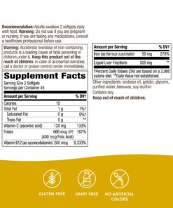 Nature’s Way Ultimate Iron Healthy Red Blood Cells* 50 mg per Serving Gluten-Free 90 Softgels 14 81SdUiqf1fL