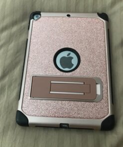 YINLAI iPad 6th Generation Cases,iPad 5th Generation Case,iPad 9.7 Case,Glitter Women Hybrid Shockproof Drop Protection Cover with Kickstand iPad 9.7 inch iPad Air2 A1893/A1954/A1822/A1823,Rose Gold Rose Gold 55 81SfWMhNfpL