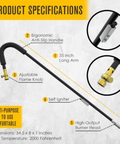 Alternative view of Houseables Weed Torches, Propane Burner Torch, Flame Weeder Cane, 20,000 BTU, 34 Inch, Black, Wand, Self Igniting, Weeds Killer Kit, Push Button Starter, Butane, For Outdoor Lawn Yard and Garden