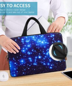 iColor Starry Ultra-Portable Neoprene Carrying Protective Case Sleeve Briefcase Pouch Bag Tote with Handle Fits 11.6 12 12.1 12.2 Inch Netbook/Laptop (IHB12-003) 11.6" ~ 12.1" IHB12-03 13 81SfnrGRpBS