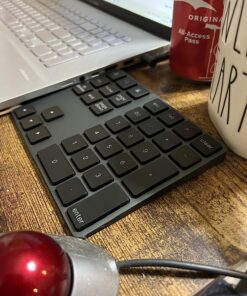 Bluetooth Number Pad, Lekvey Aluminum Rechargeable Wireless Numeric Keypad Slim 34-Keys External Numpad Keyboard Data Entry Compatible for Macbook, MacBook Air/Pro, iMac Windows Laptop Surface Pro etc Bluetooth - Black 47 81ShDRrNhFL