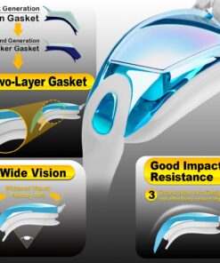 Yizerel Swim Goggles, 2 Pack Swimming Goggles for Adult Men Women Youth Kids Child Sapphire Blue/Light Blue(mirrored) 8 81SiT9XKT1L