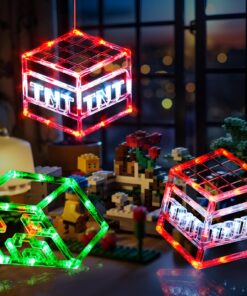 Bupelo Pixel Game Themed Decorations, 3 Pack Creeper & TNT Window Lights with Suction Cup Battery Operated, Miner Crafting Birthday Gift Decorations Lights, Kid's Bedroom Ornament Gaming Room Decor 32 81Sj3tuLXQL