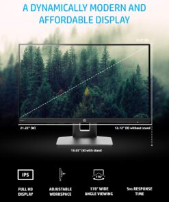 HP VH240a 23.8-Inch Full HD 1080p IPS LED Monitor with Built-In Speakers and VESA Mounting, Rotating Portrait & Landscape, Tilt, and HDMI & VGA Ports (1KL30AA) - Black 32 81SjTPAtEfL 1