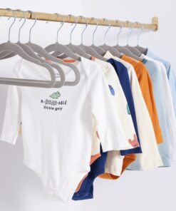 Amazon Basics Kids Velvet, Non-Slip Clothes Hangers, Baby Size 11.6, Pack of 50, Gray 11.6" 50-Pack 24 81SjmGExnNL