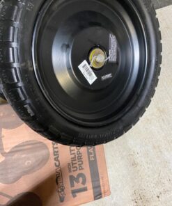 Gorilla Carts 13 Inch No Flat Replacement Wheel, Pneumatic Flat Free Cart Tires for Utility Garden Cart, Wheelbarrow, Dolly, Hand Truck, & Wagon (2 Pack) 22 81SjuIOOjDL