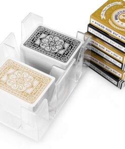 Brybelly Rotating Card Deck Tray | Standard Sized Playing Cards | Rotates in Any Direction | Clear | 6 Deck Tray 10 81Sk1YvV0DL