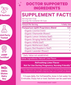 Pink Stork Postpartum Uplift Tea: Hormone Balance for Women After Pregnancy, Chamomile Tea with Red Raspberry Leaf for Postpartum Recovery and Mood Support - Caffeine-Free, 15 Sachets 16 81SkLIzc4rL