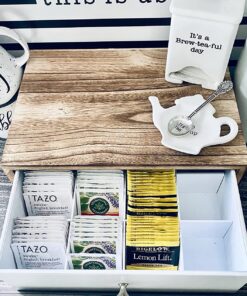 Mud Pie FBA_ Ceramic Tea Bag Caddy, White 41 81SlOAVVJHL