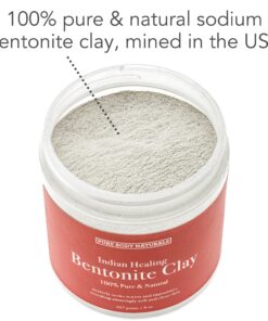 Pure Body Naturals Pure Bentonite Powder for DIY Detox Bath & Facial Mask, Pure Indian Healing Clay for Burns, Mastitis, Inflamed or Chapped Skin (8.0 oz) 26 81Sm4aW6VVL