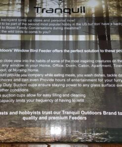 Tranquil Outdoors Large Acrylic Window Bird Feeder: Strong Removable Suction Cup Mounted Outdoor Bird House Feeder, Clear Birdfeeders for Large & Small Birds. Best See Thru Feeder for Bird Watching 59 81SmYx06OAL 1