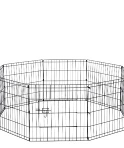 Alternative view of Dog Exercise Pen Pet Playpens for Small Dogs - Puppy Playpen Outdoor Back or Front Yard Fence Cage Fencing Doggie Rabbit Cats Playpens Outside Fences with Door - Metal Wire Foldable 8-Panel 30 sq Foot 24" Inches