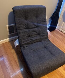 Amazon Basics Swivel Foam Lounge Chair - with Headrest, Adjustable, Denim, Blue, 26.3D x 23.5W x 13.7H in Chair with headrest 29 81SnrdAEJoL