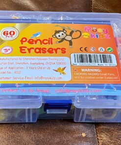 ROSYKIDZ 60PCS Animal Pencil Erasers Bulk for Kids, Take Apart Erasers Toys Desk Pet for Party Favors, Classroom Gifts for Students School Supplies Gift, Easter Basket Stuffers (Random) 60 40 81Son0eBHCL