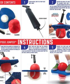 Geospace Original Air Pogo Jumper by Air Kicks - Bouncing Ball with Air Pump Red/Blue 13 81Sp342oxtL