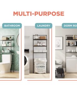 Zenna Home Over the Toilet Storage, Metal Bathroom Spacesaver with 3 Shelves, Cross-Style Storage Cabinet, Easy Assembly, Oil Rubbed Bronze Over-the-Toilet Spacesaver 20 81SpOVXS9qL