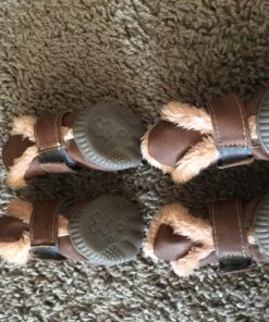 WINSOON Dog Australia Boots Pet Antiskid Shoes Winter Warm Skidproof Sneakers Paw Protectors 4-pcs Set (Size 4, Pink) Size 4 34 81SpmsbunQL