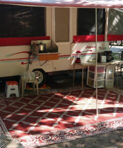 Stylish Camping 119125 9-feet by 12-feet Reversible Mat, Plastic Straw Rug, Large Floor Mat for Outdoors, RV, Patio, Backyard, Picnic, Beach, Camping (Burgundy/Beige) 9x12 Burgundy/Beige 25 81Sq5Z0ZeL