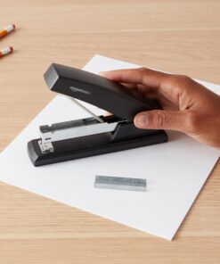 Amazon Basics Stapler with 1000 Staples, Office Stapler, 25 Sheet Capacity, Non-Slip, Black 1-Pack 25 81SrAF3QwTL 3