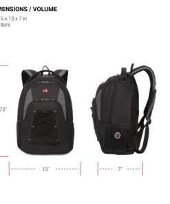 SwissGear 1186 Bungee Backpack, Black/Grey, 17-Inch 11 81Ss6Hmin9L