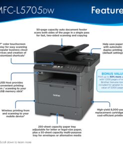 Brother Monochrome Laser All-in-One MFCL5700DW Value Version (MFCL5705DW) up to 1,000 Extra Pages of Additional Toner Included in Box‡ New Model: MFC-L5705DW 11 81SsKIetmzL
