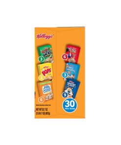 "(Discontinued by Manufacturer)Kellogg's Breakfast Cereal, Assortment Pack, Frosted Flakes, Frosted Mini-Wheats, Froot Loops, Apple Jacks, Corn Pops, and Rice Krispies, 32.7 oz Tray (30 Count)" 37 81StOD3JVtL
