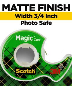 Scotch Magic Tape, Invisible, Repair Christmas Cards and Use as Holiday Gift Wrap Supplies for Christmas, 6 Tape Rolls With Dispensers 6 Packs 28 81StWMVAkGL 1