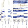 Holy Land Market Messianic Tallit Prayer Shawl Royal Blue/Gold With Matching Bag, Card and Brochure From Israel 23 81StjQ31YL