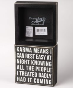 Alternative view of Primitives by Kathy Classic Box Sign, 5-Inch by 5-Inch, Karma Means