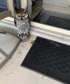 Dalen Fake Owl Decoy to Scare Birds Away from Gardens, Rooftops, and Patios - Scarecrow Provides Chemical-Free Pest Control - Safe and Humane, 16" Great Horned Owl 41 81Swplw7VTL
