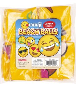 Alternative view of 12-Pack Emoji Inflatable Beach Balls Bulk for Kids & Adults I Swimming Pool Toys with 6 Unique Emoji Design I Kids Beach Toys for Beach Games I Kids Summer Toys Water Balls I Toddler Pool Toys for Fun