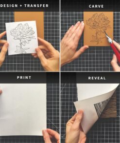 Speedball Deluxe Block Printing Kit - Includes Inks, Brayer, Bench Hook, Lino Handle and Cutters, Speedy-Carve Block, Mounted Linoleum Block Deluxe Block Printmaking Kit 16 81Sx8klOh7L