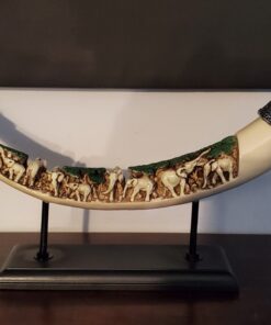Furniture Creations Ivory Lucky Elephants Tusk Sculpture African Art Decor, No Size 16 81SxCgLBoeL