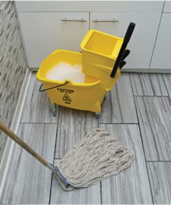 Genuine Joe-GJO54201 Cotton Wet Mop with Handle 60" Width x 0.94" Height; Cotton HeadWood Handle – Lightweight 14 81Sxcrucu4L