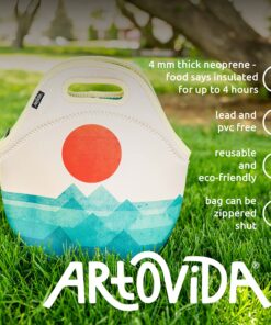 Artovida Artists Collective Insulated Neoprene Lunch Bag - Washable Soft Lunch Tote for Work and Picnic - Design By Budi Satria Kwan (Indonesia) – Ocean, Sea, Wave-Classic Budi Kwan The Wave 33 81SyJAaCk4L